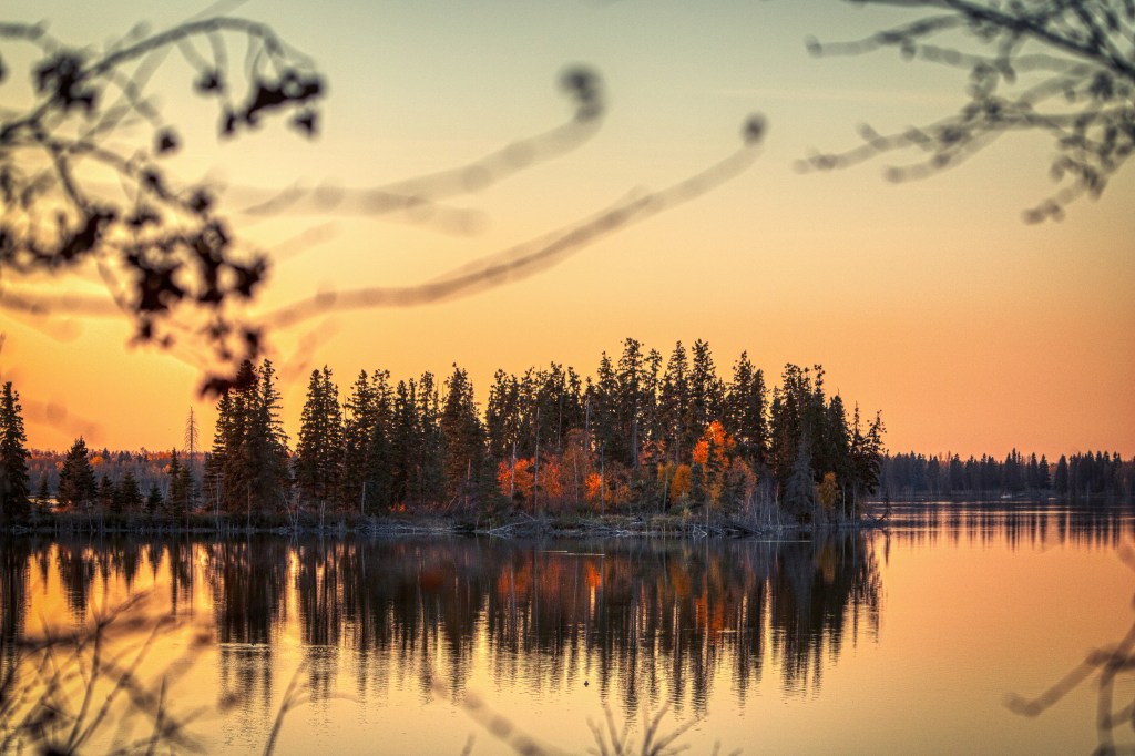 Elk Island sunset reflection