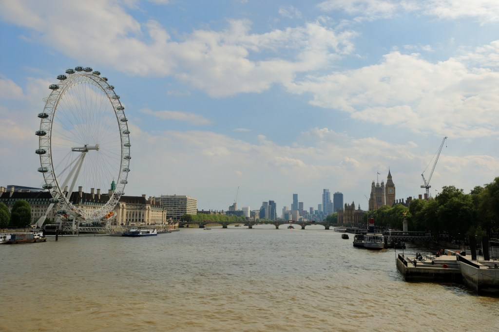 London Eye and Big Ben from the Jubilee Bridge