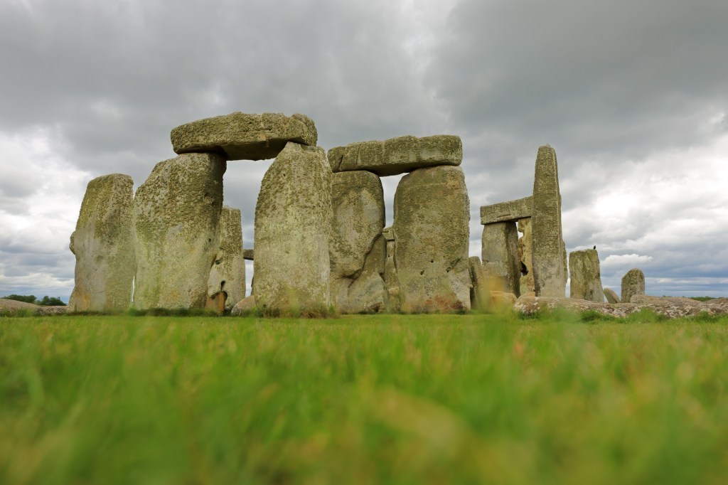 Low angle of Stonehenge looking East